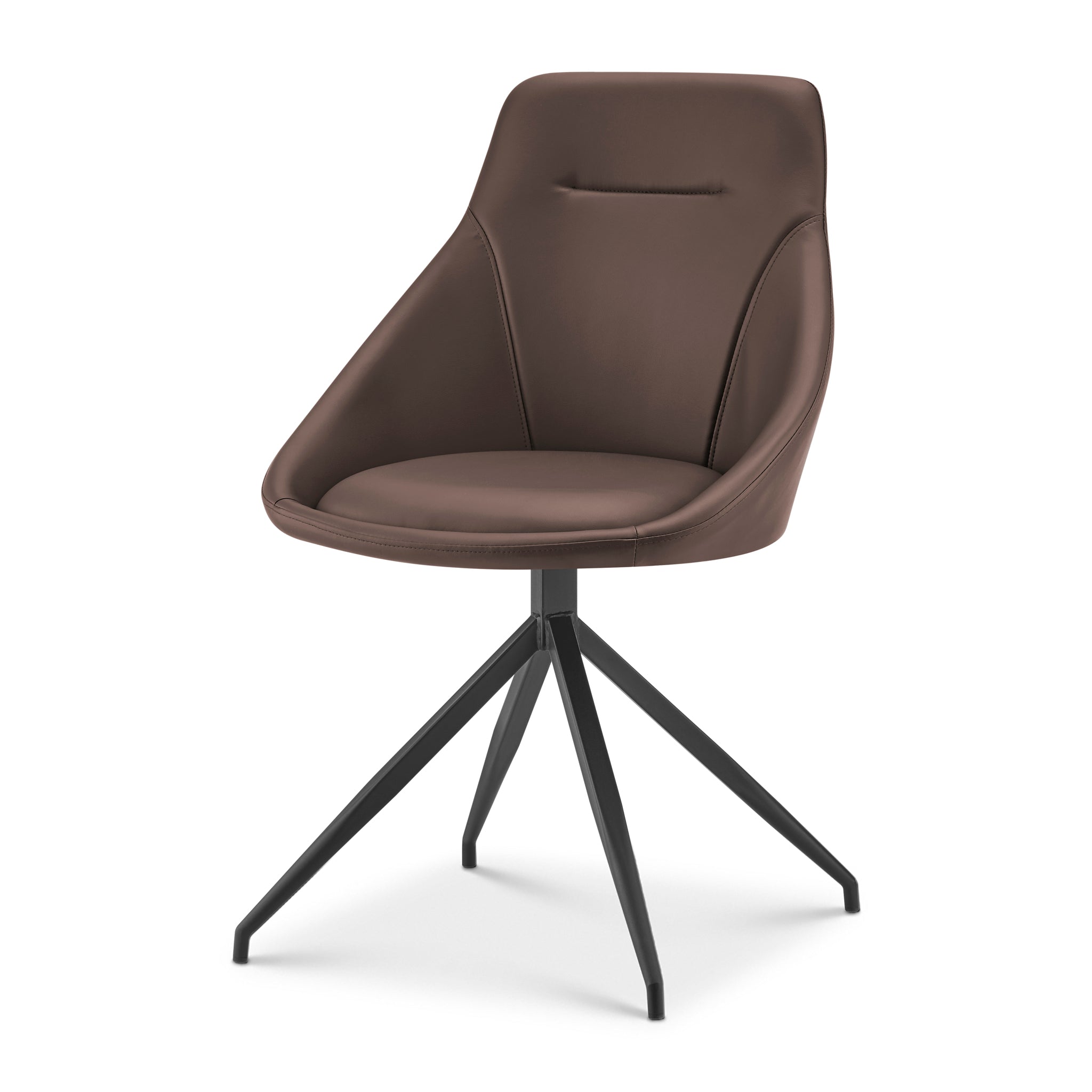 Lisbon Faux Leather Swivel Dining Chair - Brown Dining Chair Clearance