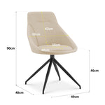 Lisbon Faux Leather Swivel Dining Chair - Cream - Bargainia.com - 