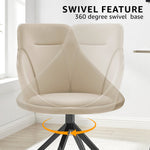 Lisbon Faux Leather Swivel Dining Chair - Cream - Bargainia.com - 