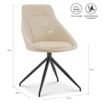 Lisbon Faux Leather Swivel Dining Chair - Cream - Bargainia.com - 