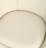 Lisbon Faux Leather Swivel Dining Chair - Cream - Bargainia.com - 