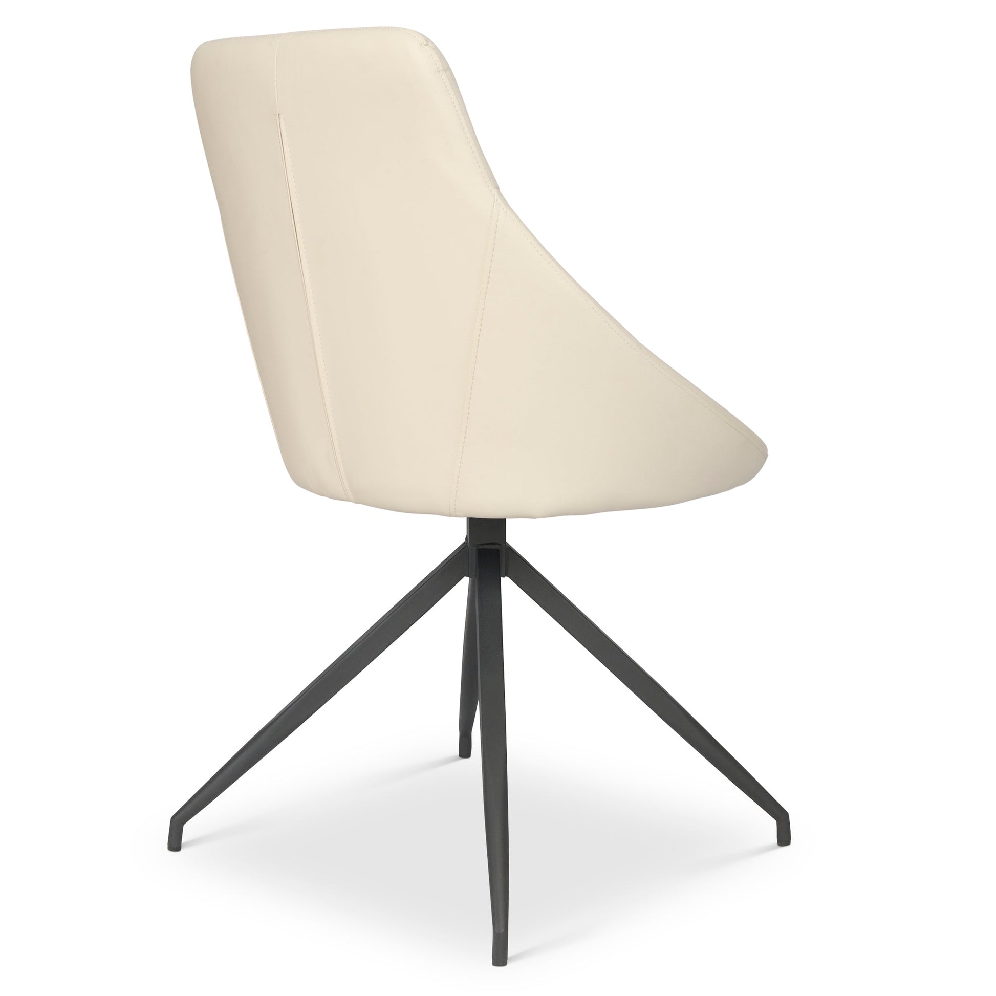 Lisbon Faux Leather Swivel Dining Chair - Cream Dining Chair Clearance