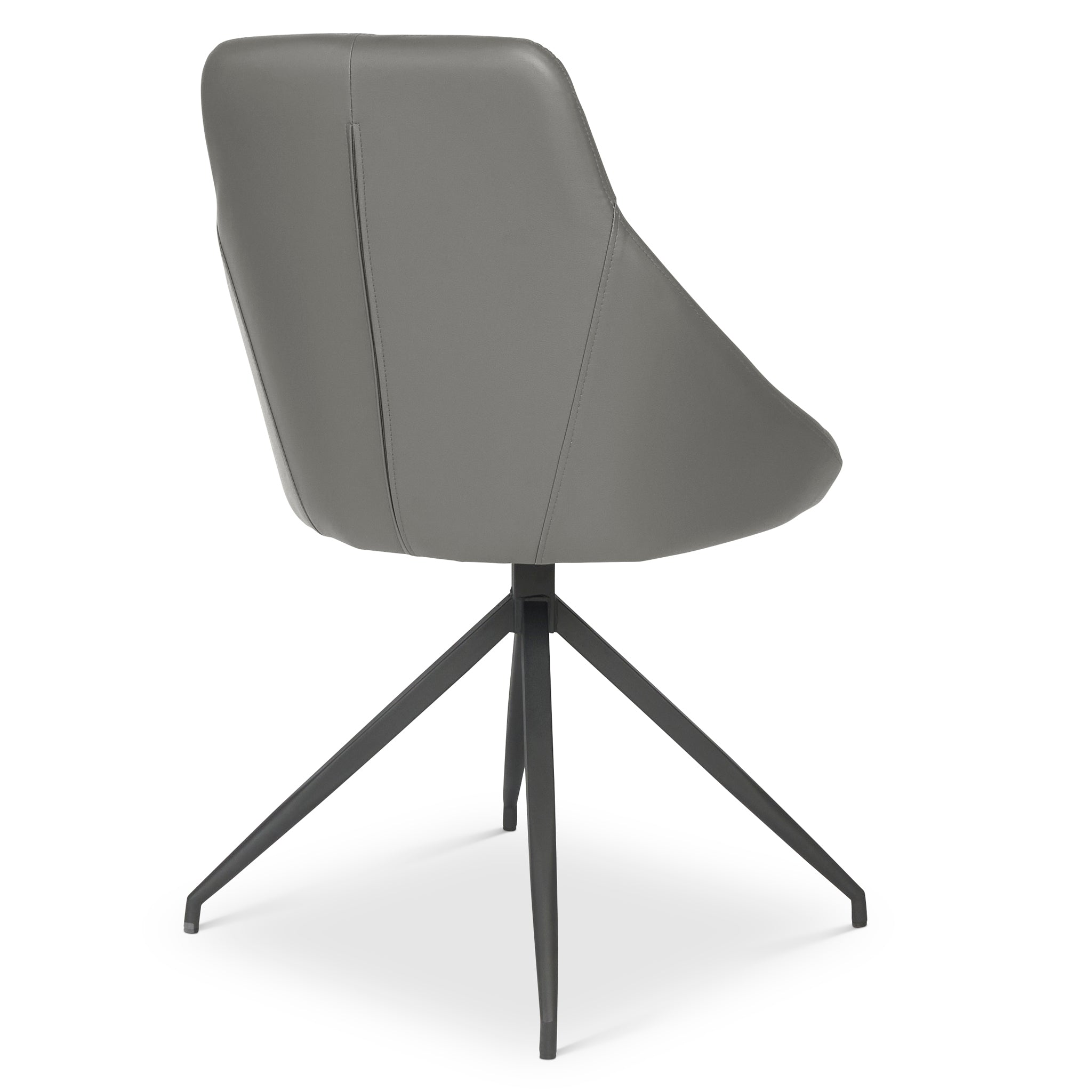 Lisbon Faux Leather Swivel Dining Chair - Grey Dining Chair Clearance