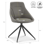 Lisbon Faux Leather Swivel Dining Chair - Grey - Bargainia.com - 