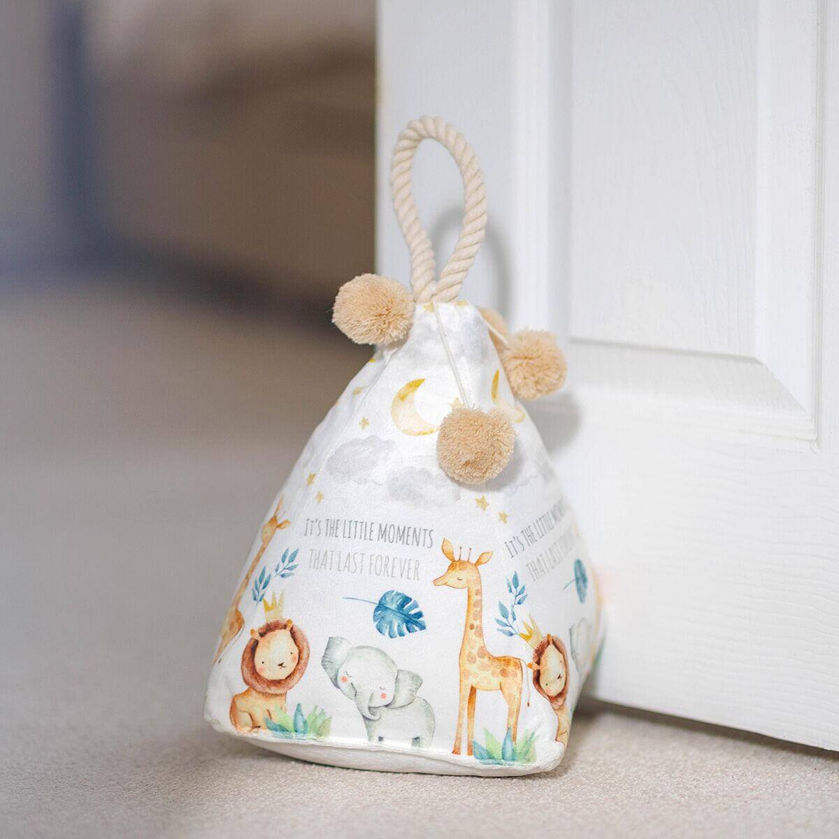 Little Moments Safari Fabric Pom Pom Doorstop Clearance