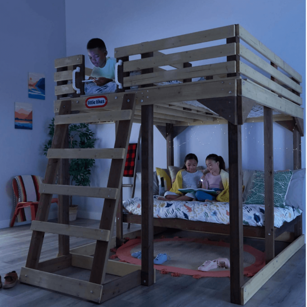 Little Tikes Wooden 4 - In - 1 Study Fort 5ft Loft Bed Set - Bargainia.com - 