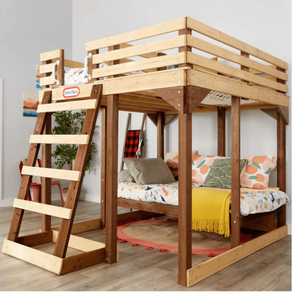 Little Tikes Wooden 4 - In - 1 Study Fort 5ft Loft Bed Set - Bargainia.com - 