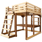 Little Tikes Wooden 4 - In - 1 Study Fort 5ft Loft Bed Set - Bargainia.com - 