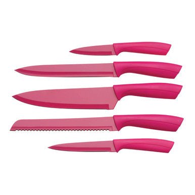 Living Colour 5Pc Hot Pink Knife Block Set - Bargainia.com - 5018705763576