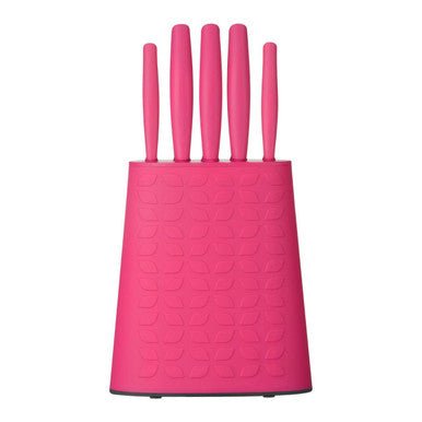 Living Colour 5Pc Hot Pink Knife Block Set - Bargainia.com - 5018705763576