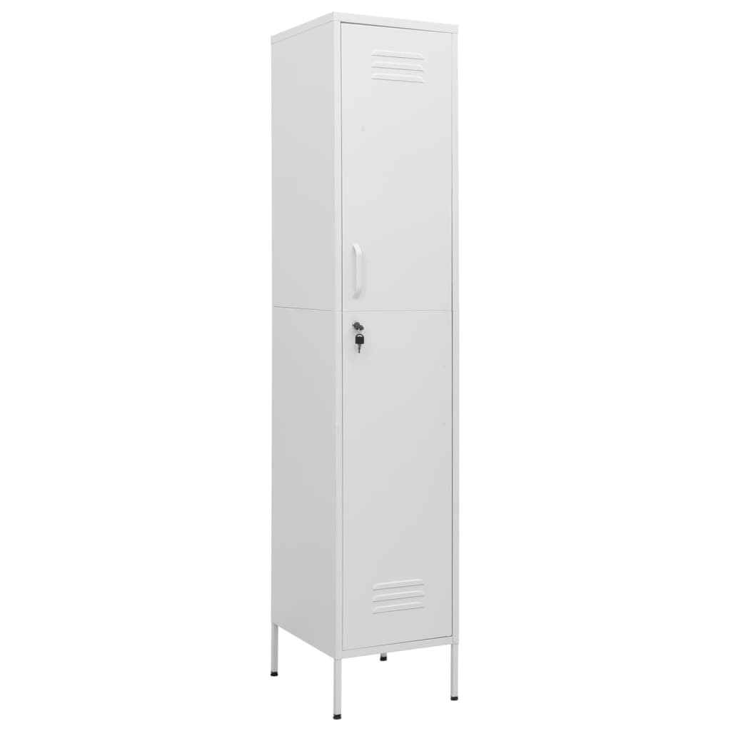 Locker Cabinet White 35x46x180 cm Steel - Bargainia.com - 