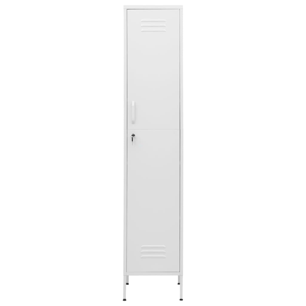 Locker Cabinet White 35x46x180 cm Steel - Bargainia.com - 