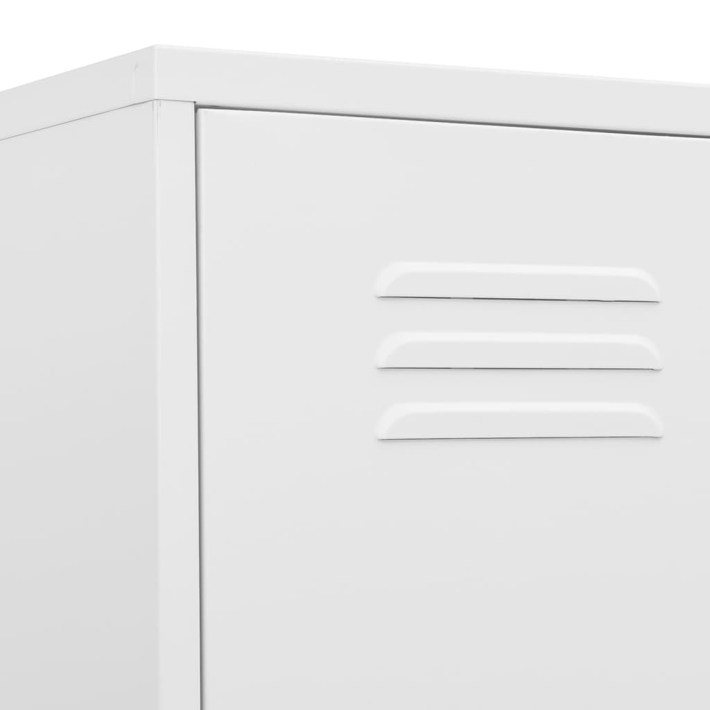 Locker Cabinet White 35x46x180 cm Steel - Bargainia.com - 