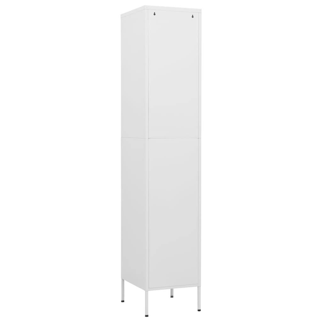 Locker Cabinet White 35x46x180 cm Steel - Bargainia.com - 