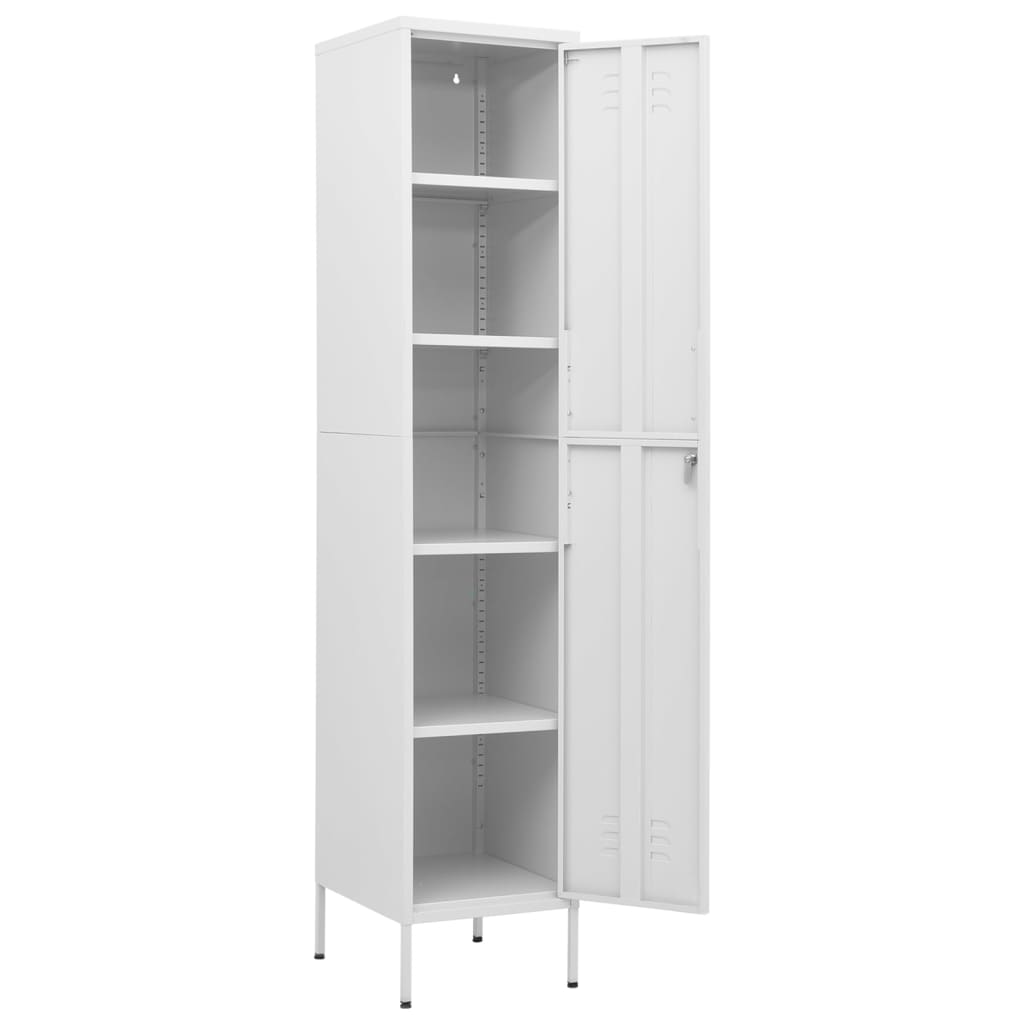 Locker Cabinet White 35x46x180 cm Steel - Bargainia.com - 