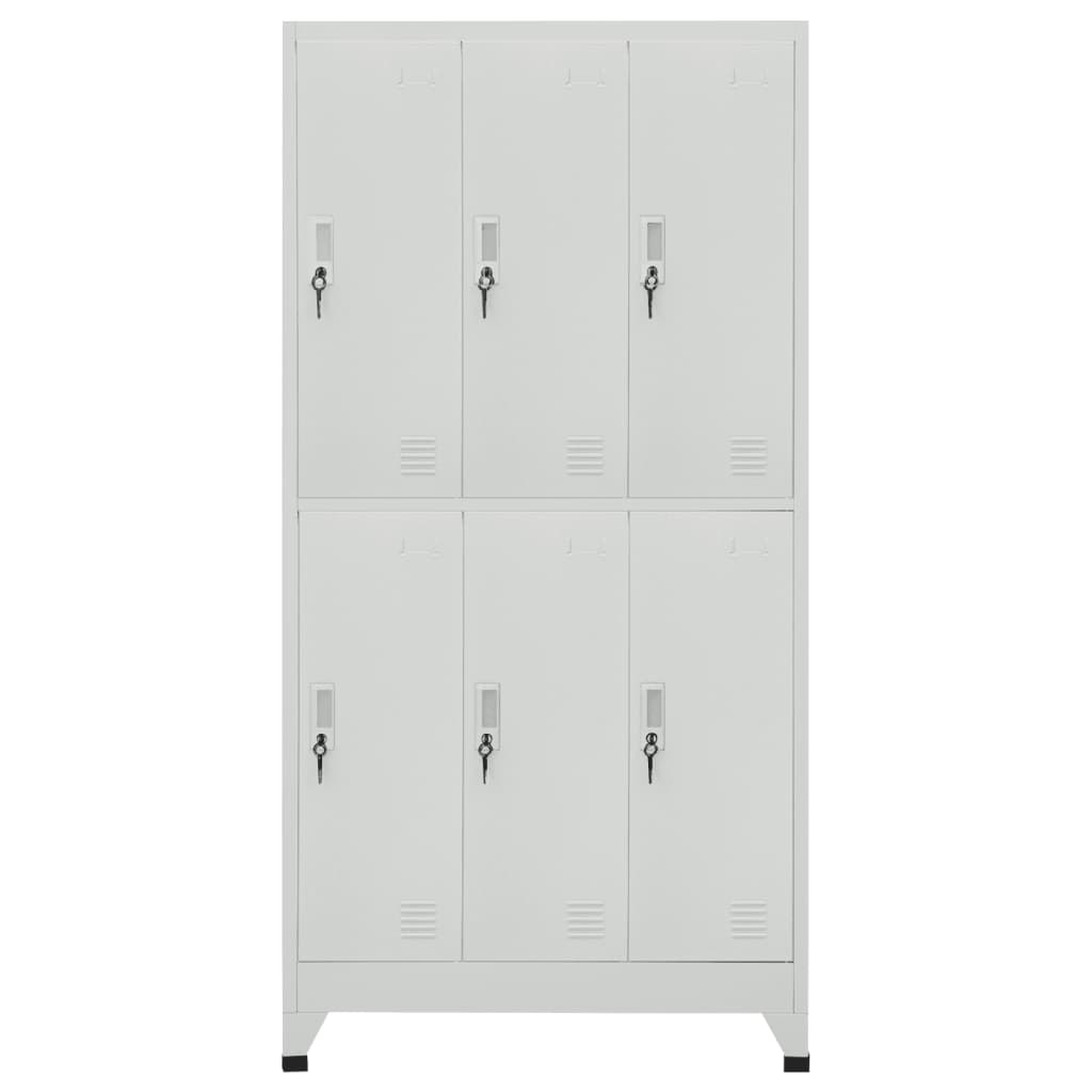 Locker Cabinet with 6 Compartments Steel 90x45x180 cm Grey - Bargainia.com - 8718475500483 - 20156