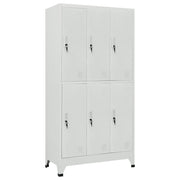Locker Cabinet with 6 Compartments Steel 90x45x180 cm Grey - Bargainia.com - 8718475500483 - 20156