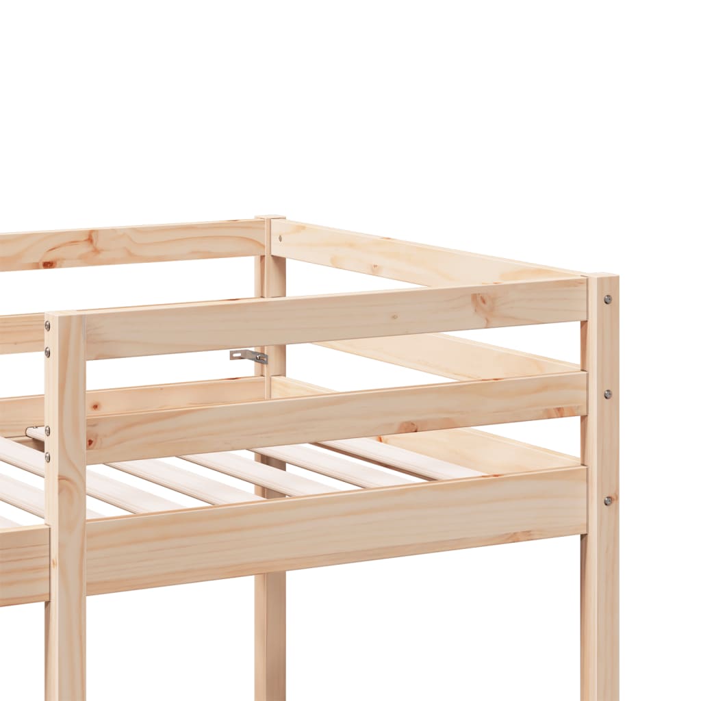 Loft Bed Frame with Desk and Chairs 75x190cm Solid Wood Pine - Bargainia.com - 8721158373229 - 3308562