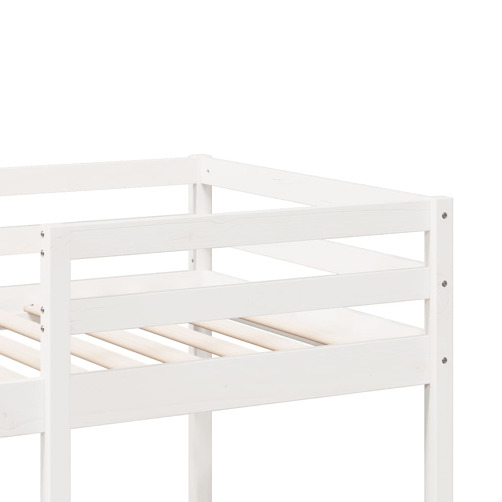 Loft Bed Frame without Mattress White 75x190cm Solid Wood Pine - Bargainia.com - 8721158373113 - 3308551