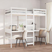 Loft Bed Frame without Mattress White 80x200cm Solid Wood Pine - Bargainia.com - 8721158373052 - 3308545