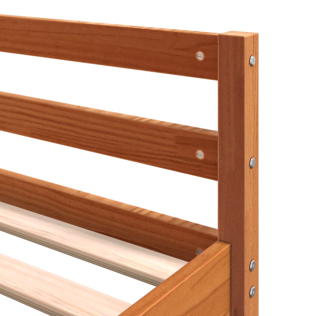 Loft Bed with Desk and Ladder Wax Brown 160x200 cm Solid Wood Pine - Bargainia.com - 8721102803697 - 3284235
