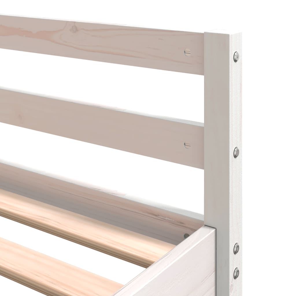Loft Bed with Desk and Ladder White 180x200 cm Super King Solid Wood Pine - Bargainia.com - 8721102803659 - 3284231