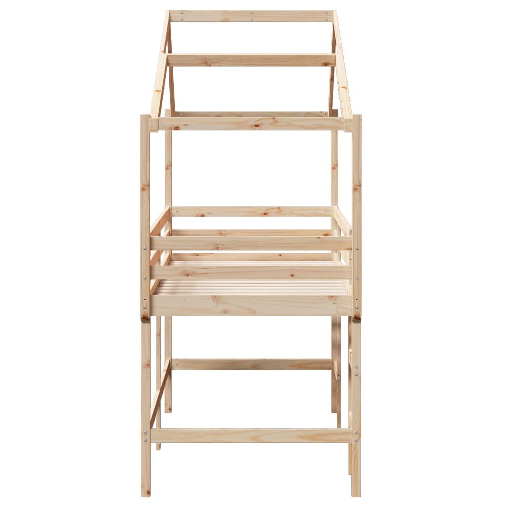Loft Bed with Ladder and Roof without Mattress 90x200 cm - Bargainia.com - 8721102669682 - 3282070