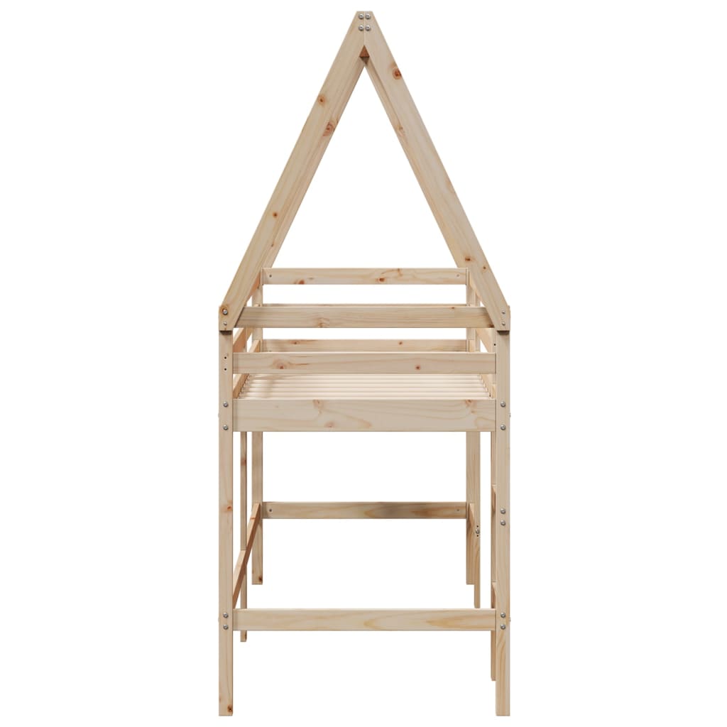 Loft Bed with Ladder and Roof without Mattress 90x200 cm - Bargainia.com - 8721102670084 - 3282110
