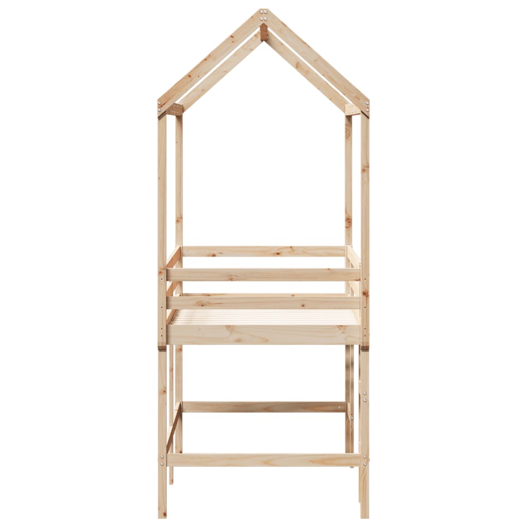 Loft Bed with Ladder and Roof without Mattress 90x200 cm - Bargainia.com - 8721102670480 - 3282150