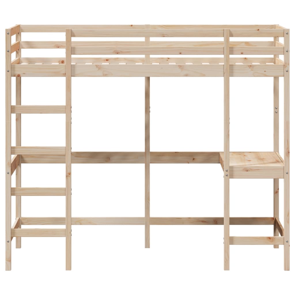 Loft Bed without Mattress 100x200 cm Solid Wood Pine - Bargainia.com - 8721012429741 - 842846