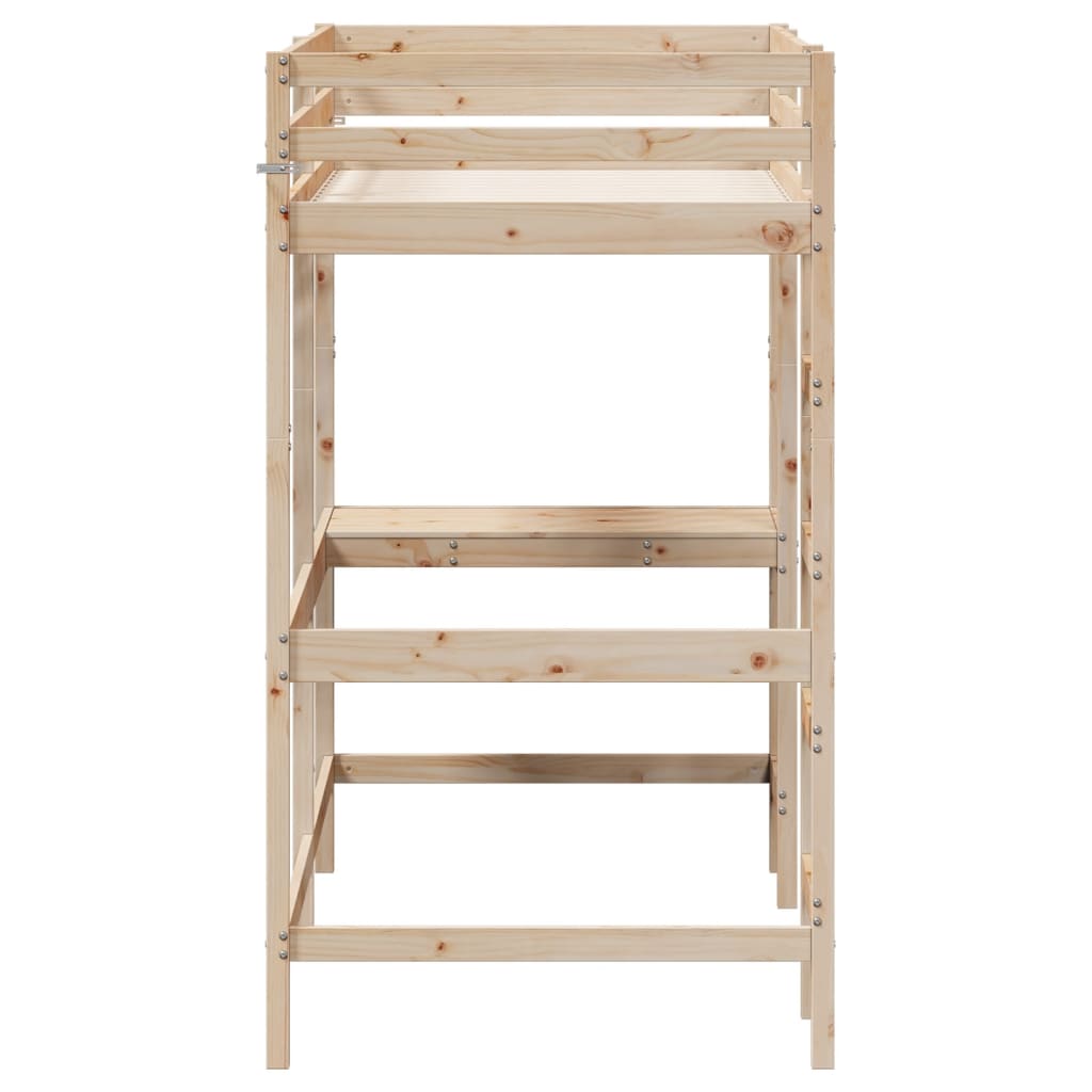 Loft Bed without Mattress 100x200 cm Solid Wood Pine - Bargainia.com - 8721012429741 - 842846