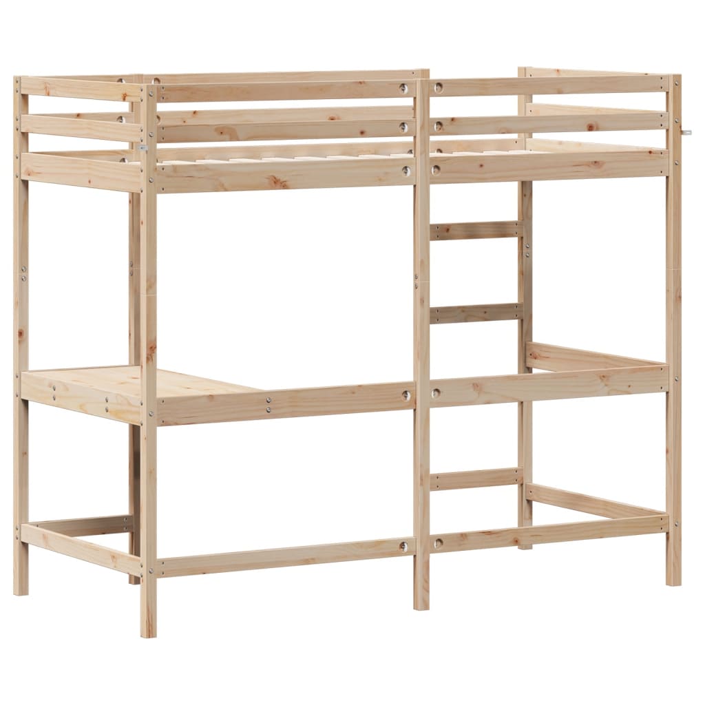 Loft Bed without Mattress 100x200 cm Solid Wood Pine - Bargainia.com - 8721012429741 - 842846