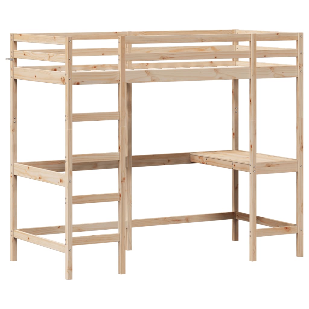Loft Bed without Mattress 100x200 cm Solid Wood Pine - Bargainia.com - 8721012429741 - 842846