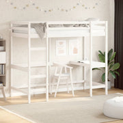 Loft Bed without Mattress White 100x200 cm Solid Wood Pine - Bargainia.com - 8721012429758 - 842847