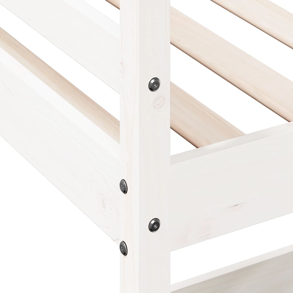 Loft Bed without Mattress White 75x190 cm Small Single Solid Wood Pine - Bargainia.com - 8721012429871 - 842863