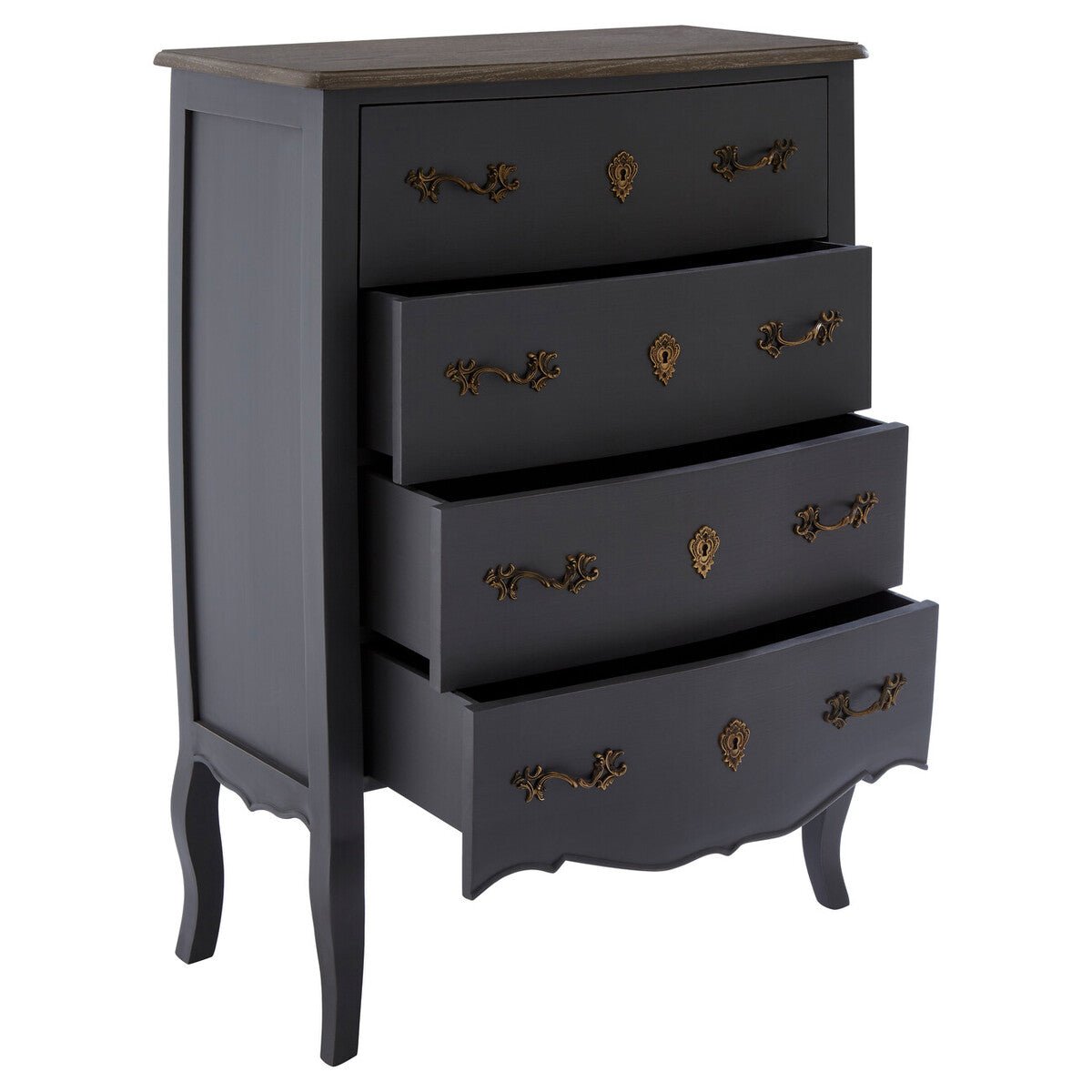 Loire 4 Drawer Dark Grey Chest - Bargainia.com - 5018705424323