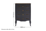 Loire 4 Drawer Dark Grey Chest - Bargainia.com - 5018705424323