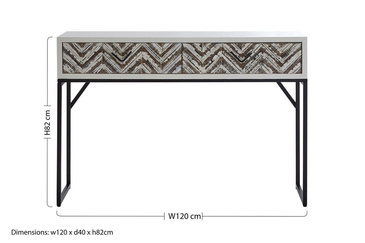 Lombok 2 Drawer Console Table - Bargainia.com - 5018705392240