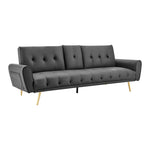 Lora Sofa Bed 3 Seater Faux Leather Click Clack with 2 Cup Holders - Black - Bargainia.com - 