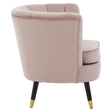 Loretta Dusky Pink Velvet Shell Accent Chair - Bargainia.com - 5018705945767