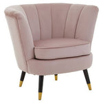 Loretta Dusky Pink Velvet Shell Accent Chair - Bargainia.com - 5018705945767