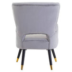 Loretta Grey Velvet Cut Out Back Chair - Bargainia.com - 5018705945163