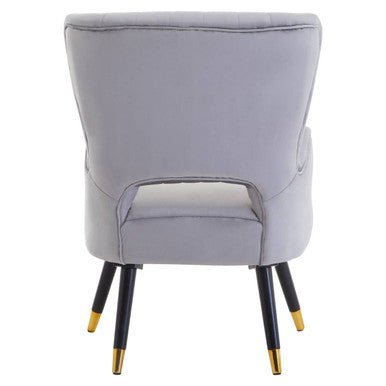 Loretta Grey Velvet Cut Out Back Chair - Bargainia.com - 5018705945163