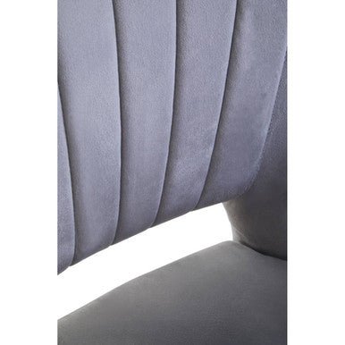 Loretta Grey Velvet Cut Out Back Chair - Bargainia.com - 5018705945163