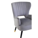 Loretta Grey Velvet Cut Out Back Chair - Bargainia.com - 5018705945163