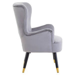 Loretta Grey Velvet Cut Out Back Chair - Bargainia.com - 5018705945163