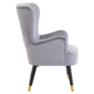Loretta Grey Velvet Cut Out Back Chair - Bargainia.com - 5018705945163