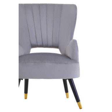 Loretta Grey Velvet Cut Out Back Chair - Bargainia.com - 5018705945163