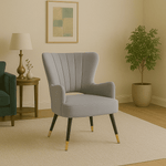 Loretta Grey Velvet Cut Out Back Chair - Bargainia.com - 5018705945163