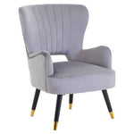 Loretta Grey Velvet Cut Out Back Chair - Bargainia.com - 5018705945163